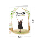 Graduation Card for Her Illustrated Congrats Card for Best Friend, Sister, Girlfriend, Cousin, Bestie – Blank Inside – Handmade in USA