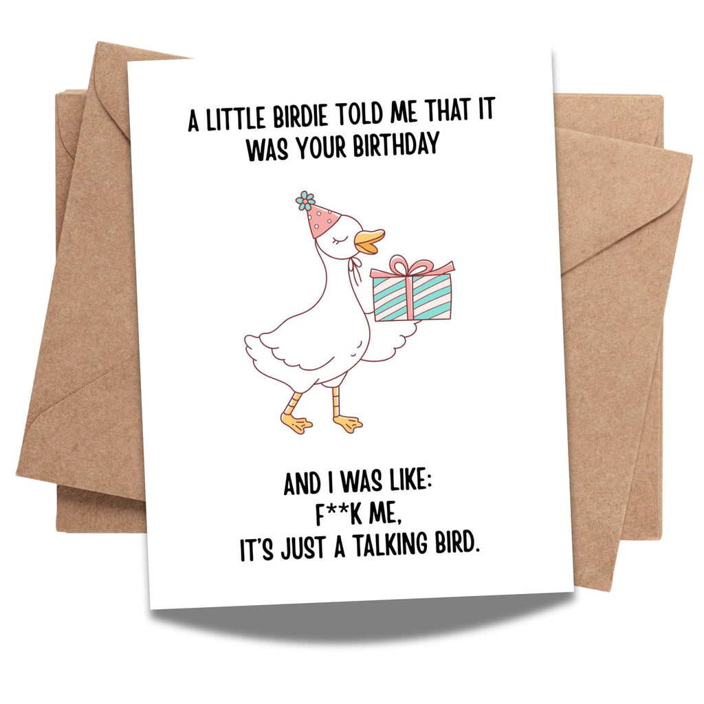 Hilarious Birthday Card A Little Birdie Told Me It Was Your Birthday Funny Greeting for Men Women Friends Kids Coworkers Handmade in USA