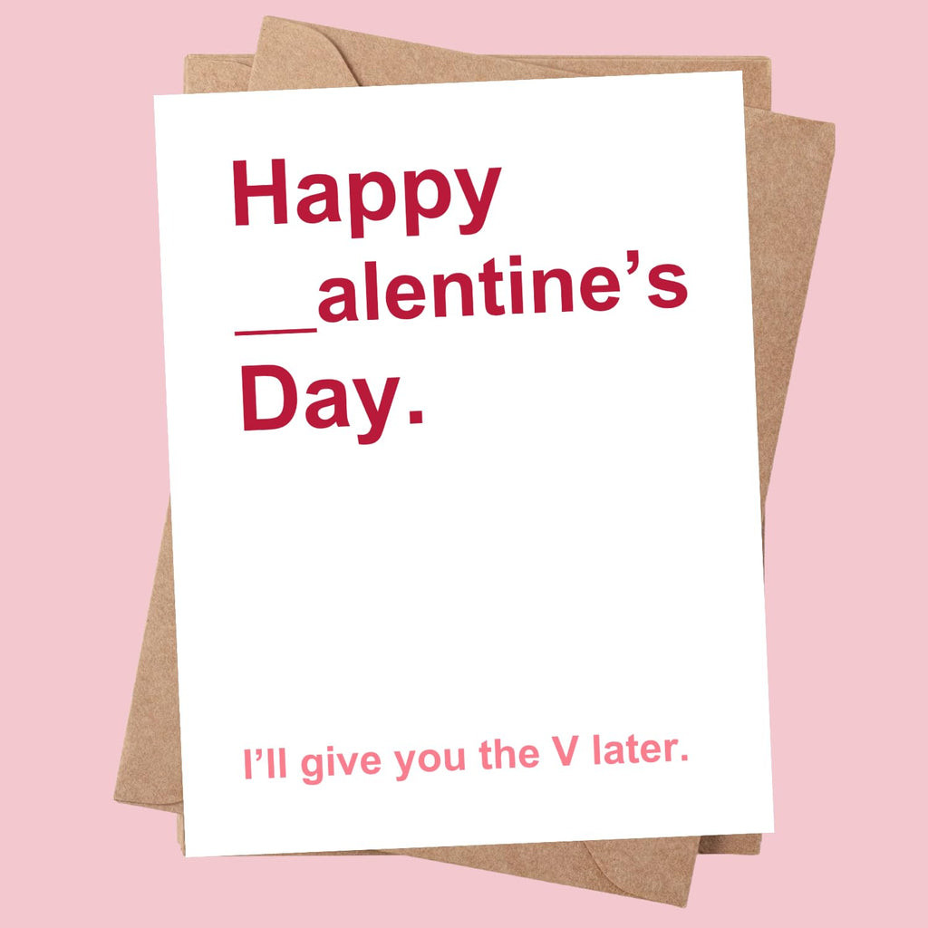 Funny Naughty Valentine’s Day Card for Boyfriend or Husband – Cheeky & Sexy Gift – “Happy Valentine’s Day. You’ll Get the V Later” – Flirty Valentine Card