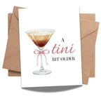 Espresso Martini Birthday Card Funny Coffee & Cocktail Greeting Card for Women Best Friend Sister Daughter Wife Girlfriend Handmade A Tini Bit Older Gift