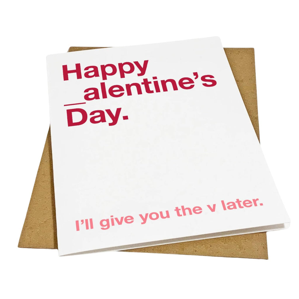 Funny Naughty Valentine’s Day Card for Boyfriend or Husband – Cheeky & Sexy Gift – “Happy Valentine’s Day. You’ll Get the V Later” – Flirty Valentine Card