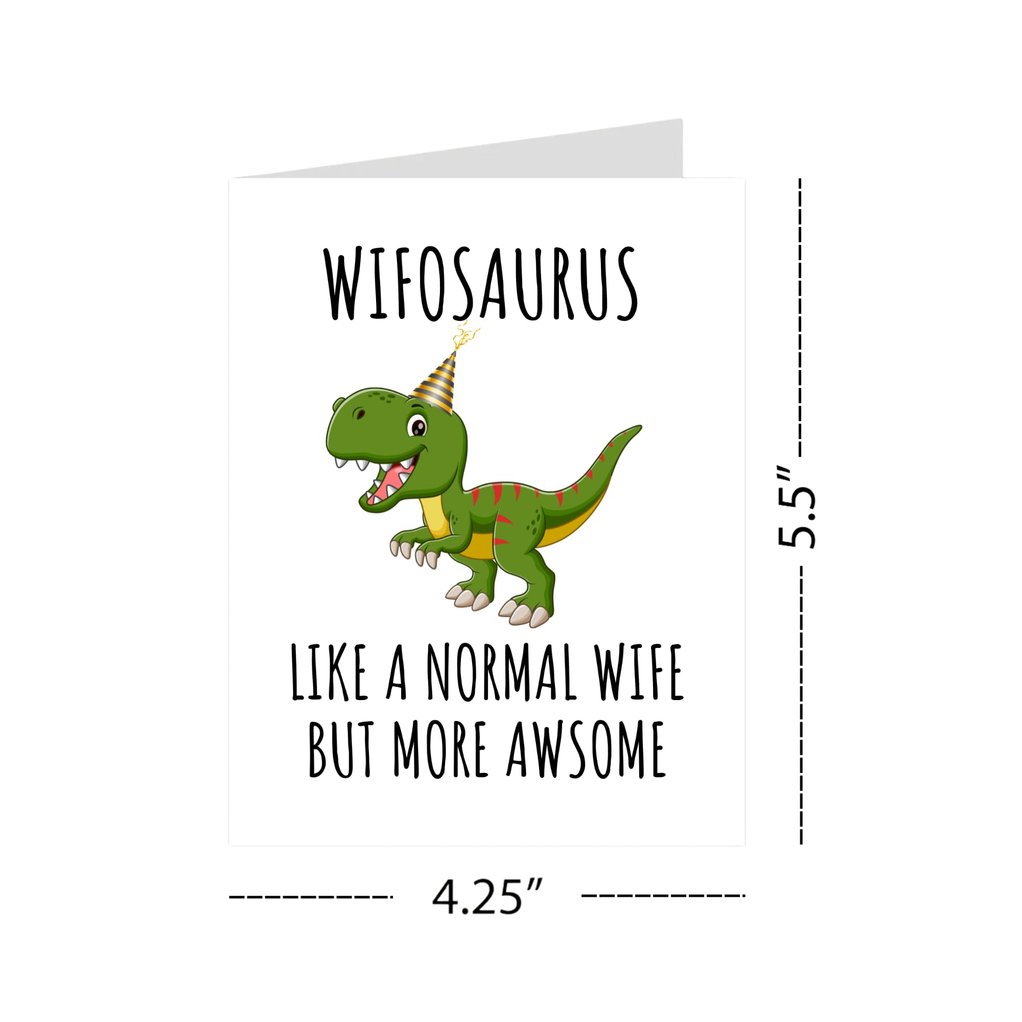 Funny Birthday Card for Wife – Like a Normal Wife but More Awesome – Humorous Greeting Card for Her, Handmade in USA