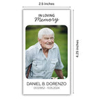 Custom Funeral Memorial Cards – Double-Sided with Photo, Prayer & Poem, Personalized Tribute Keepsakes, Remembrance, Sympathy, Comfort, Funeral Favors