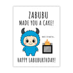 Cute Funny Birthday Card Compatible with Labubu Birthday Theme Handmade Collectible-Inspired Greeting Card for Men Women Kids Friends Anime Gift