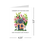 Funny Housewarming Card for New Homeowners – Congrats on Your New Home Hope the Ghosts Are Friendly – Greeting Card for Friends Family Couples – Handmade in USA