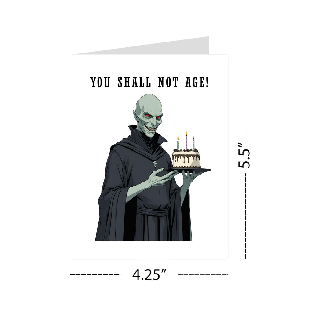 Magical Birthday Greeting Card for Men, Women, Kids & Harry Potter Lovers – Funny “You Shall Not Age!” – Wizard-Inspired Illustration – Made in USA