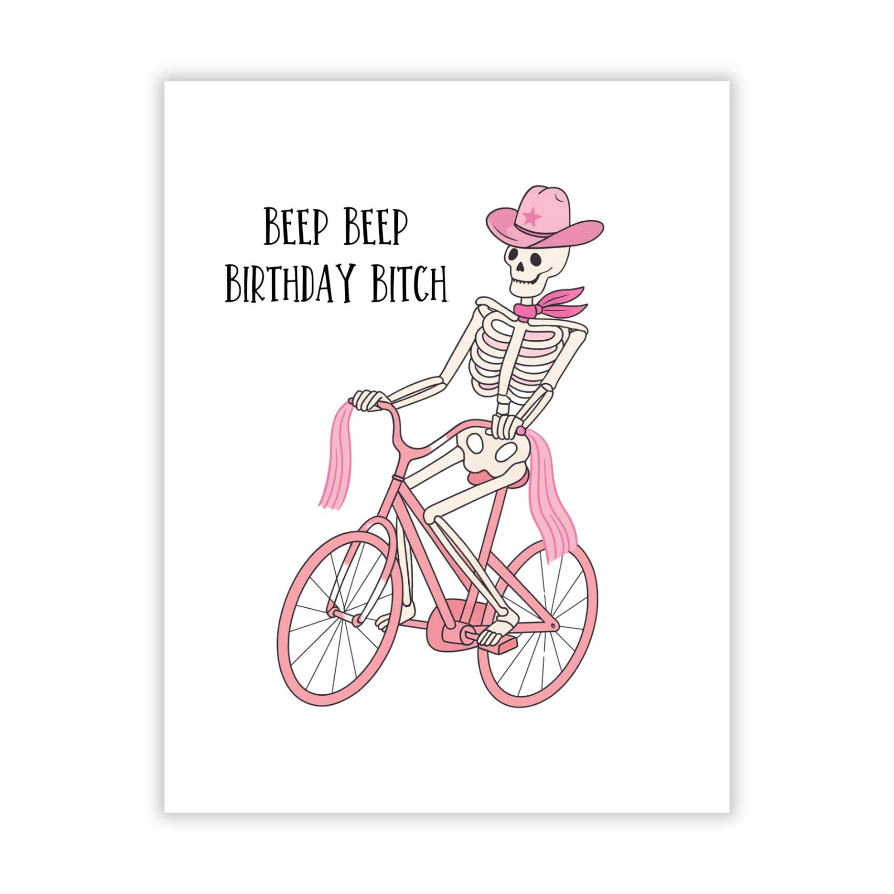 Funny Birthday Card BEEP BEEP Birthday Hilarious Sassy Greeting for Women, Men, Friends, Coworkers – Handmade in USA