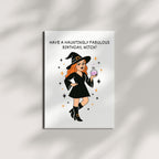 Funny Birthday Card Have a Hauntingly Fabulous Birthday Witch Spooky Cute Greeting for Women, Friends, Coworkers, Kids Handmade in USA