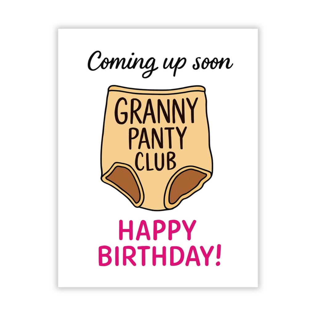 Granny Panty Club Birthday Card Hilarious Greeting for Women, Men, Friends, Coworkers – Sarcastic Birthday Humor – Made in USA
