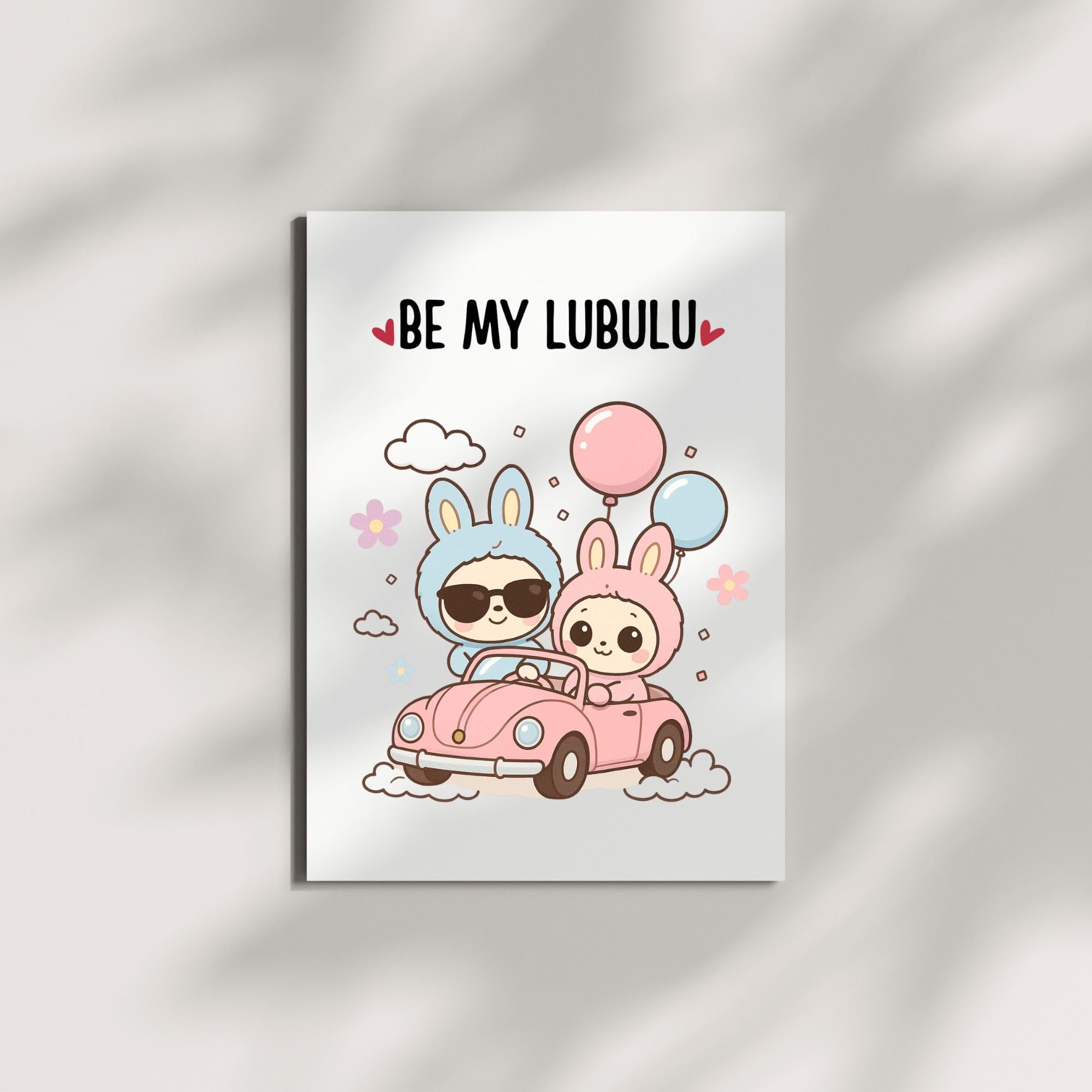 Cute Valentine Card Compatible with Labubu Valentine Theme Handmade Romantic Greeting Card for Husband Wife Boyfriend Girlfriend Couple Gift