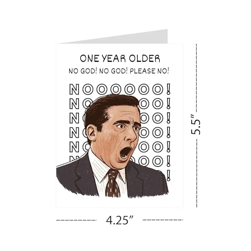 Funny Birthday Card One Year Older Hilarious Greeting for Men Women Kids Friends Coworkers Handmade in USA