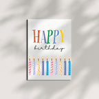 Happy Birthday Card with Blown Candles Illustration – Fun Birthday Greeting for Men, Women, Kids, Friends & Coworkers – Cool Handmade Card Gift USA