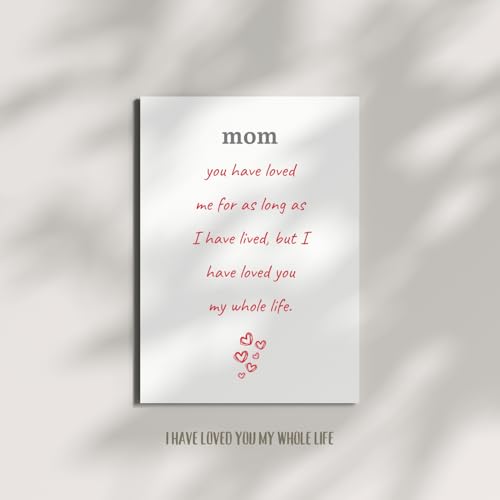 Special Mother’s Day Card, Birthday Card for Mother, Sentimental Card for Mom, Thank You Mom, Love You My Whole Life, Mother’s Day Gift from Daughter Son