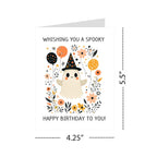 Funny Birthday Card Wishing You a Spooky Happy Birthday Cute Ghost Greeting for Men, Women, Kids, Friends, Coworkers Handmade in USA