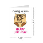 Granny Panty Club Birthday Card Hilarious Greeting for Women, Men, Friends, Coworkers – Sarcastic Birthday Humor – Made in USA