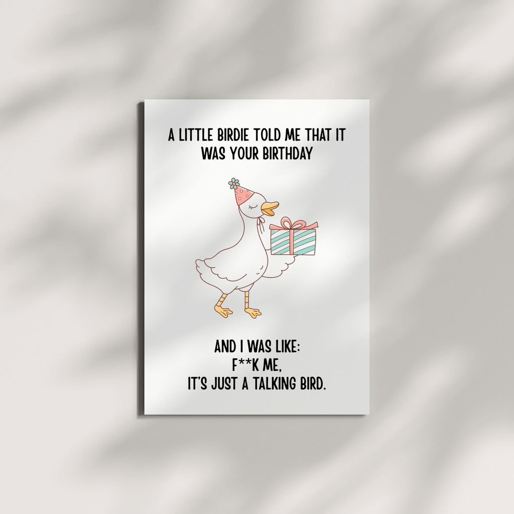 Hilarious Birthday Card A Little Birdie Told Me It Was Your Birthday Funny Greeting for Men Women Friends Kids Coworkers Handmade in USA