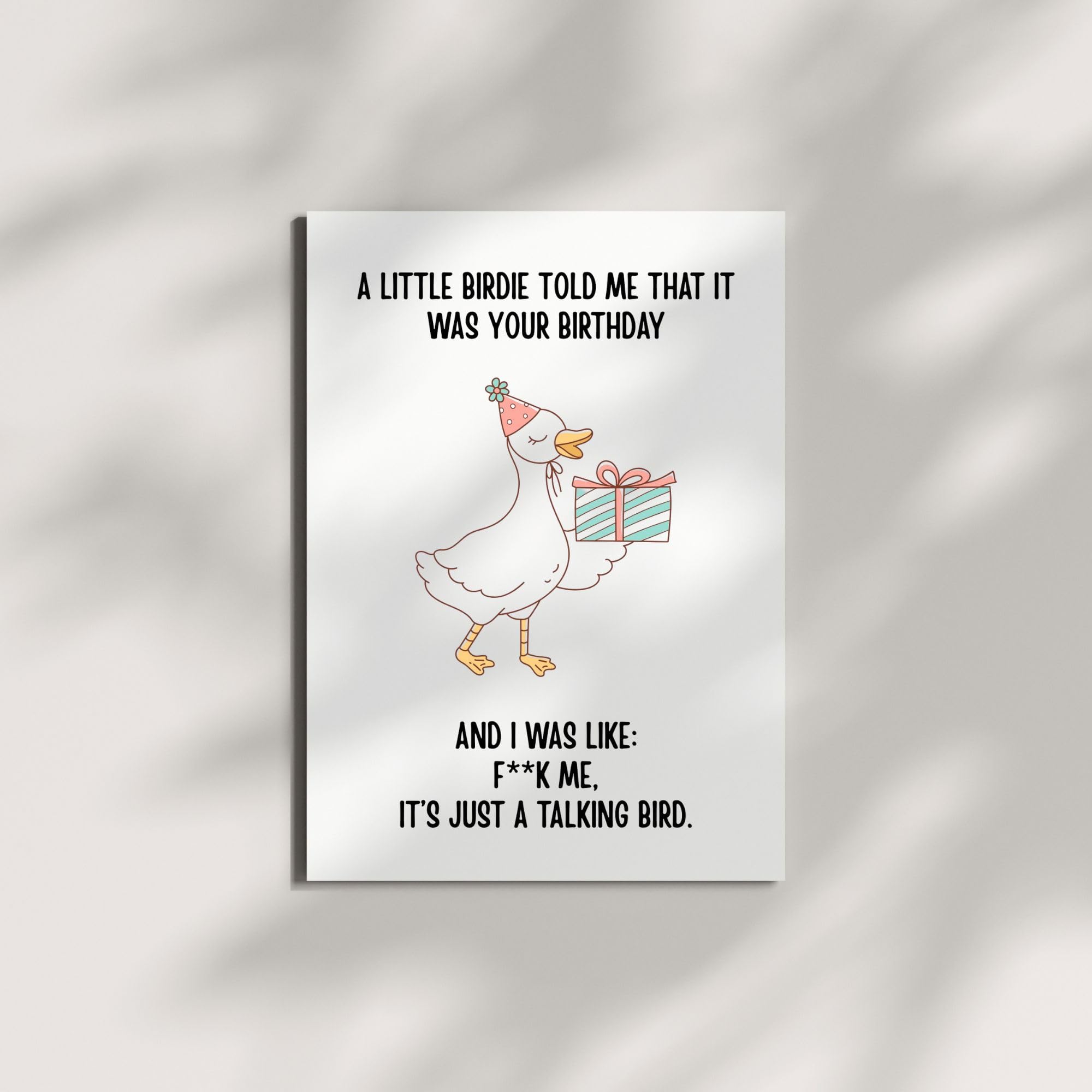 Hilarious Birthday Card A Little Birdie Told Me It Was Your Birthday Funny Greeting for Men Women Friends Kids Coworkers Handmade in USA