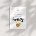 Happy Birthday to My Honey Romantic Birthday Card for Wife Husband Girlfriend Boyfriend Partner Sweet Greeting Card Love Note Keepsake Handmade in USA