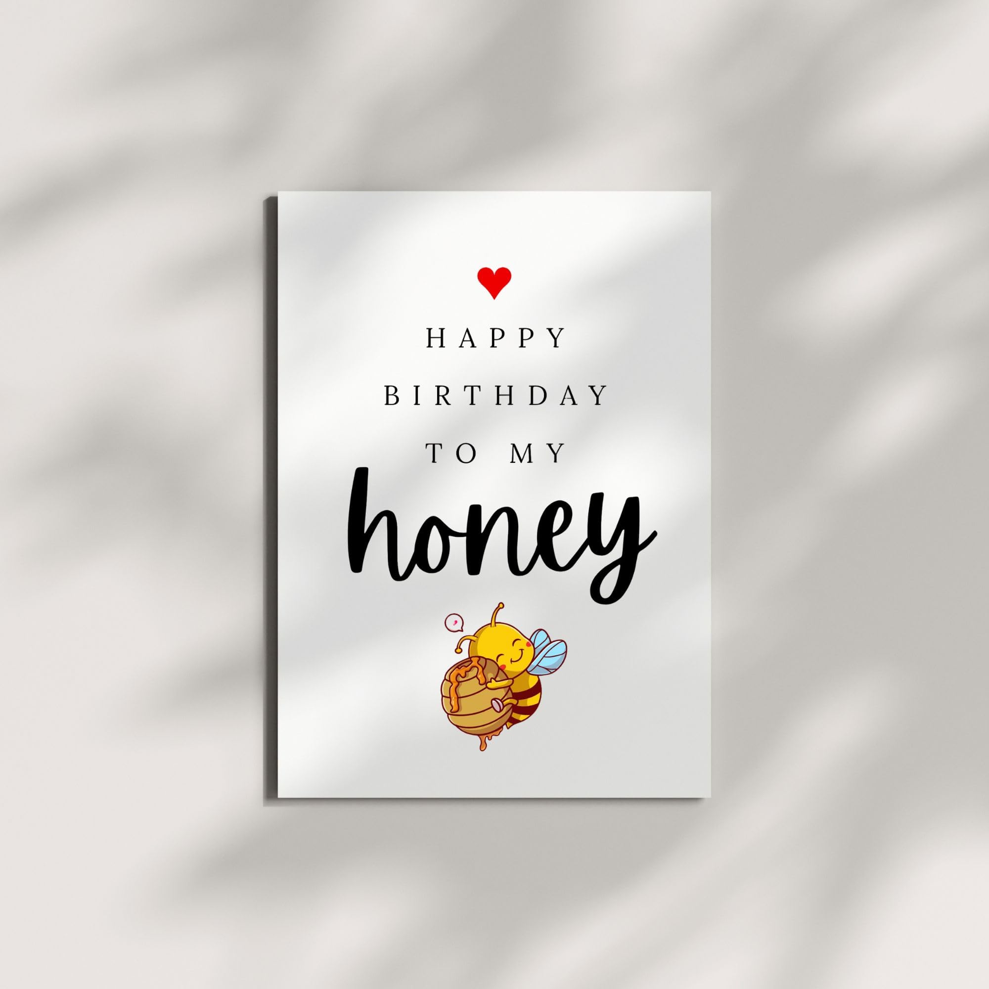 Happy Birthday to My Honey Romantic Birthday Card for Wife Husband Girlfriend Boyfriend Partner Sweet Greeting Card Love Note Keepsake Handmade in USA