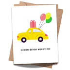 Delivering Birthday Wishes to You Card Funny Greeting Card for Men, Women, Kids, Friends, Coworkers – Handmade in USA