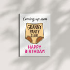 Granny Panty Club Birthday Card Hilarious Greeting for Women, Men, Friends, Coworkers – Sarcastic Birthday Humor – Made in USA