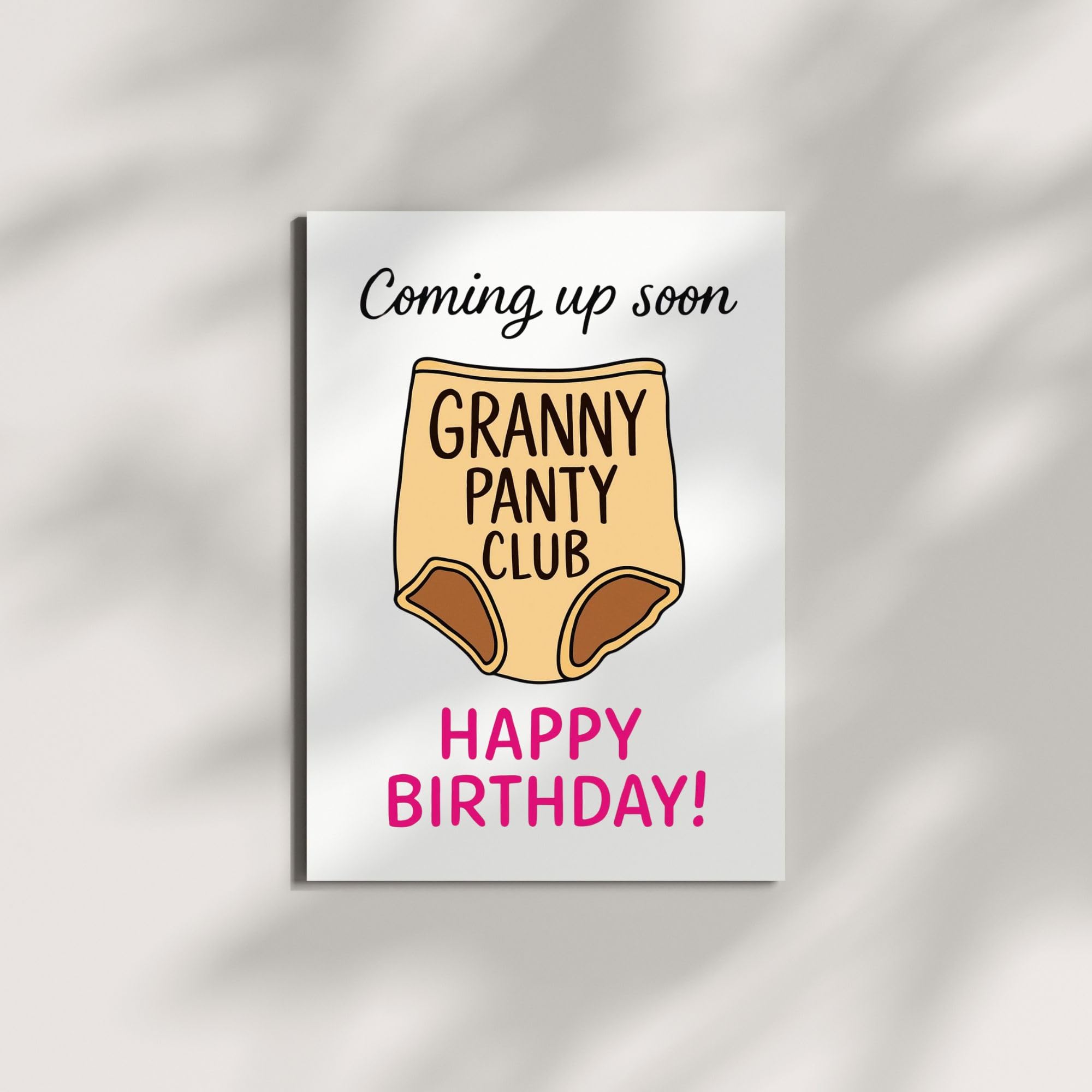 Granny Panty Club Birthday Card Hilarious Greeting for Women, Men, Friends, Coworkers – Sarcastic Birthday Humor – Made in USA