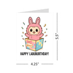 Cute Birthday Card Compatible with Labubu Birthday Theme Handmade Greeting Card Collectible-Inspired Anime Character for Men Women Kids Friends Gift