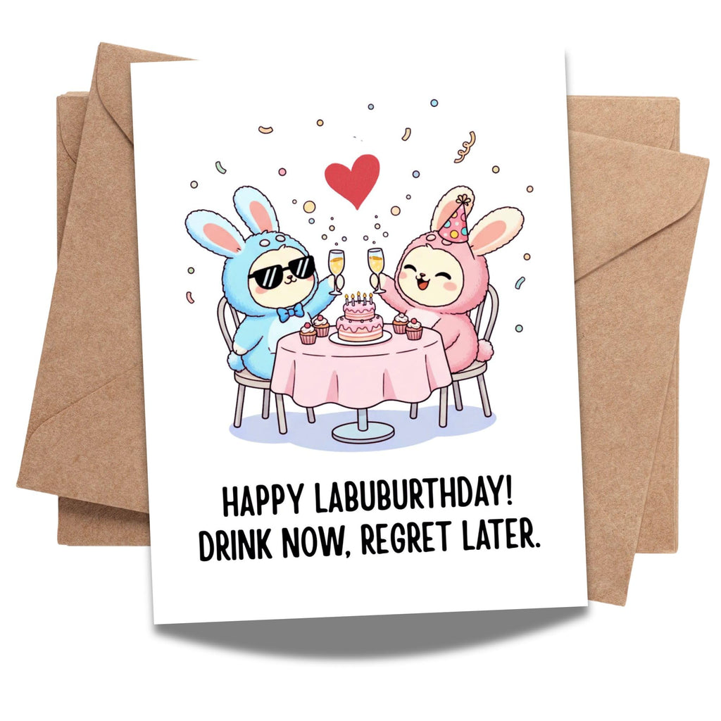 Birthday Celebration Card Compatible with Labubu Birthday Theme Cute Handmade Collectible Greeting Card for Men Women Kids Friends Unique Gift