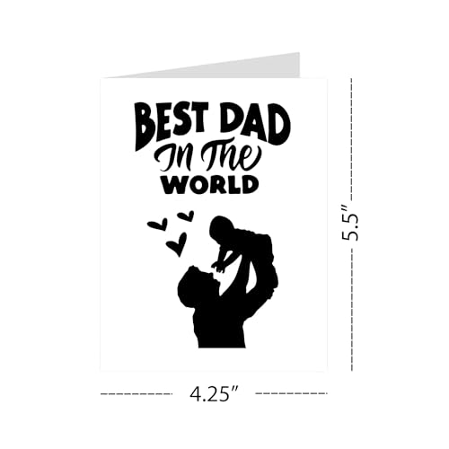Best Dad in the World Greeting Card – Birthday or Father’s Day Card for Dad, Father, Grandfather – Heartfelt Gift for Dads from Kids – Made in USA