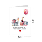 60th Birthday Card Watercolor Gift Illustration Milestone Greeting for Men, Women, Friends, Family, Coworkers – Handmade in USA
