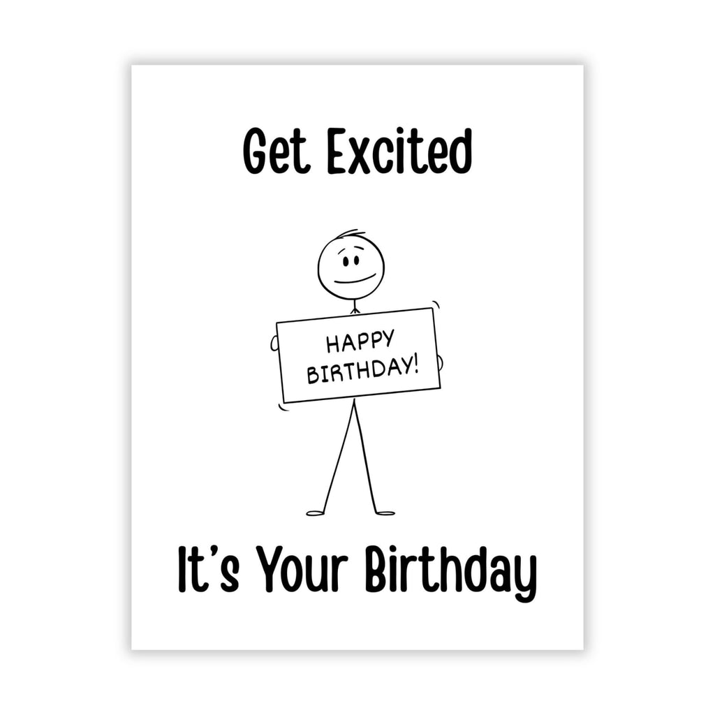 Hilarious Stick Man Birthday Card for Men, Women & Kids – Funny Greeting for Siblings, Friends & Coworkers Cool Handmade Birthday Card Gift USA