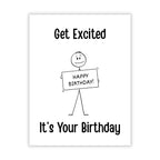 Hilarious Stick Man Birthday Card for Men, Women & Kids – Funny Greeting for Siblings, Friends & Coworkers Cool Handmade Birthday Card Gift USA