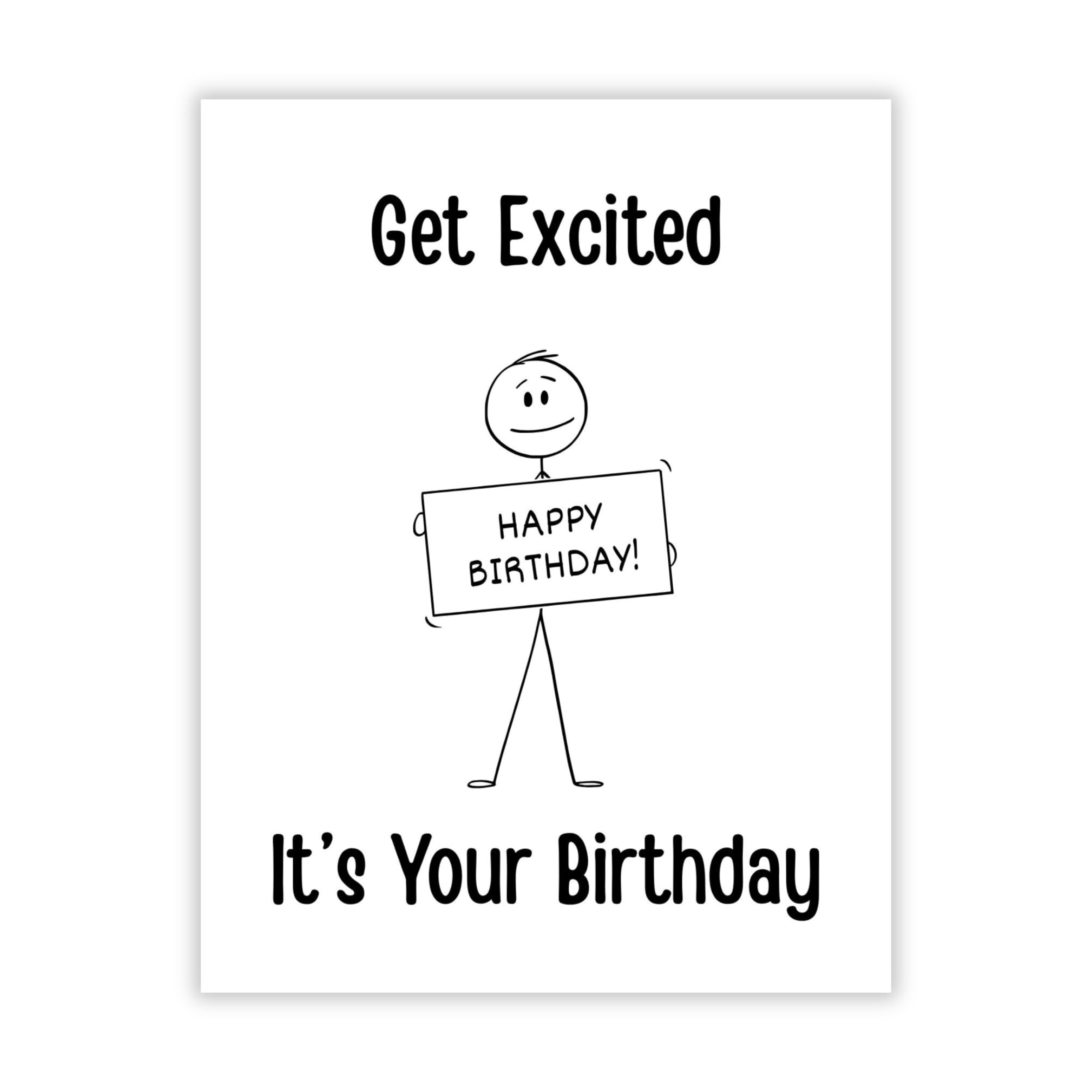 Hilarious Stick Man Birthday Card for Men, Women & Kids – Funny Greeting for Siblings, Friends & Coworkers Cool Handmade Birthday Card Gift USA