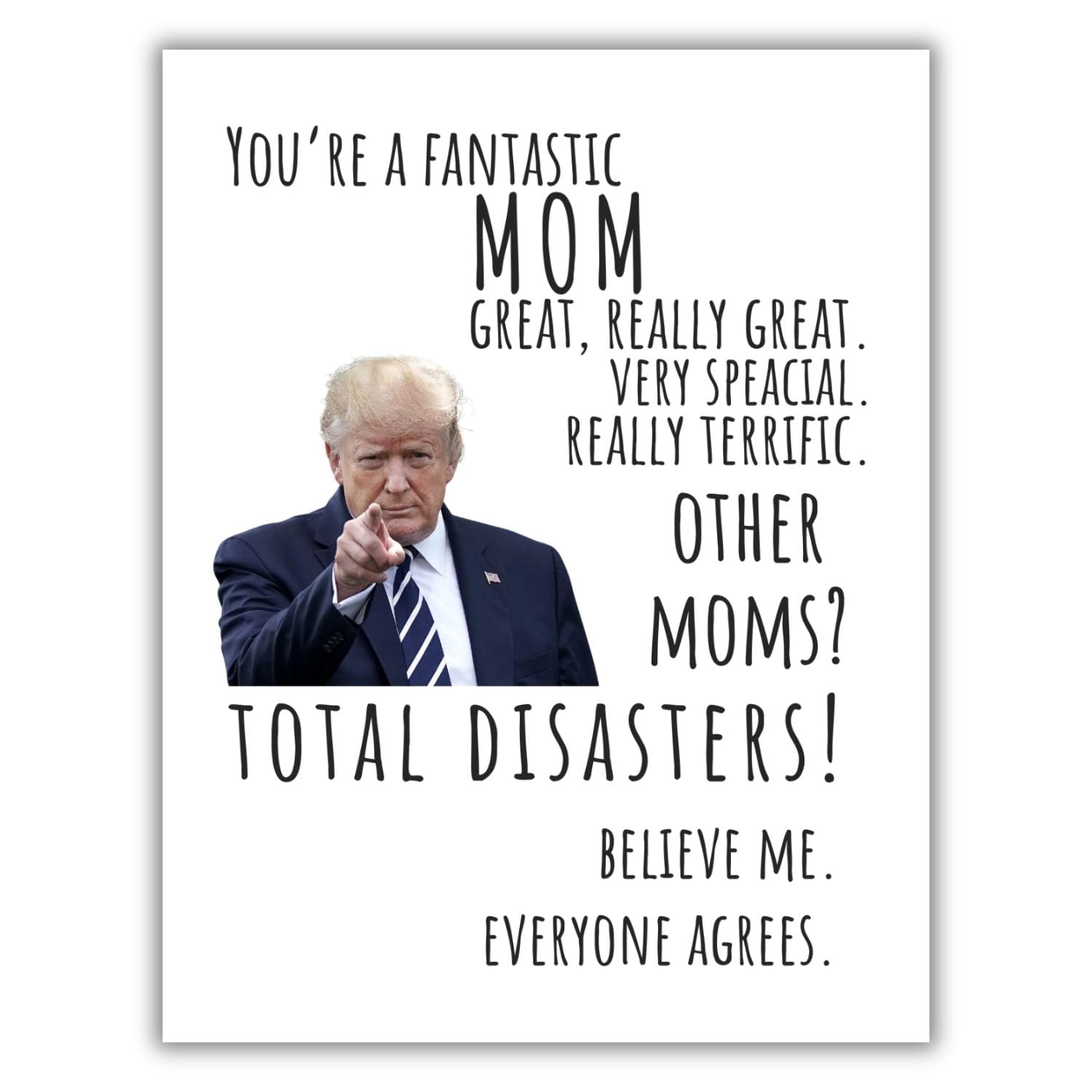 Happy Mother’s Day Card Funny Trump Mother’s Day Gift for Mom, Stepmom, Wife, or Grandma Humorous Mother’s Day Card for Her Unique Love Card for the Best Mom Ever