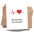 My Heartbeat Has Changed Minimalist Love Card – Heart & Pulse Line Design – Romantic Blank Greeting Card – 4.25x5.5 inch for Him or Her
