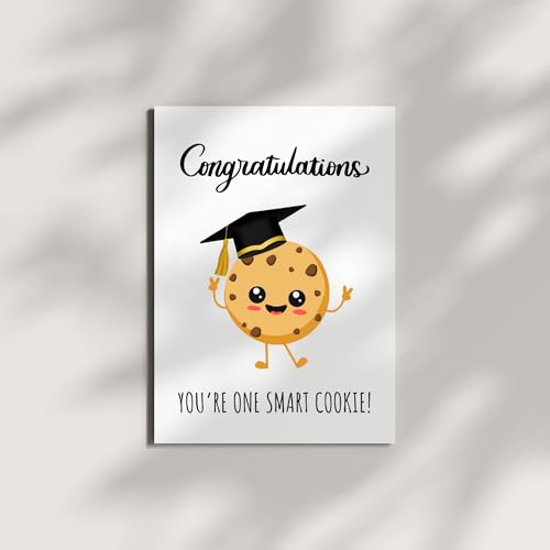 Funny Graduation Card You’re One Smart Cookie Cute Congrats Gift for Graduate, Her, Him, Friend, Sister, Cousin, Student – Handmade in USA