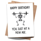 Skeleton Birthday Card “You Just Hit a New Age” – Hilarious Greeting Card for Kids, Friends, Men, Women – Universal Birthday Humor – Made in USA