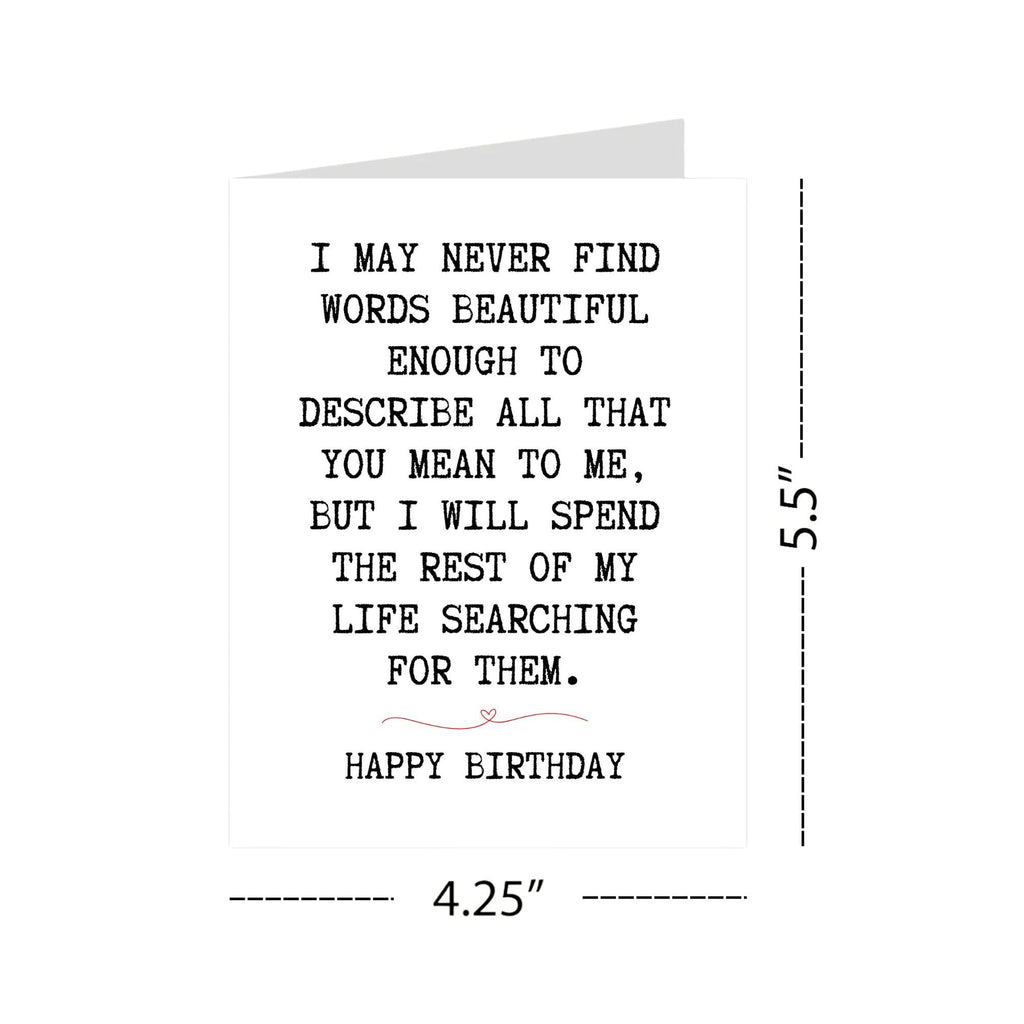 Romantic Birthday Card for Girlfriend, Boyfriend, Wife, Husband – Heartfelt Love Greeting Handmade in USA