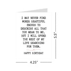 Romantic Birthday Card for Girlfriend, Boyfriend, Wife, Husband – Heartfelt Love Greeting Handmade in USA