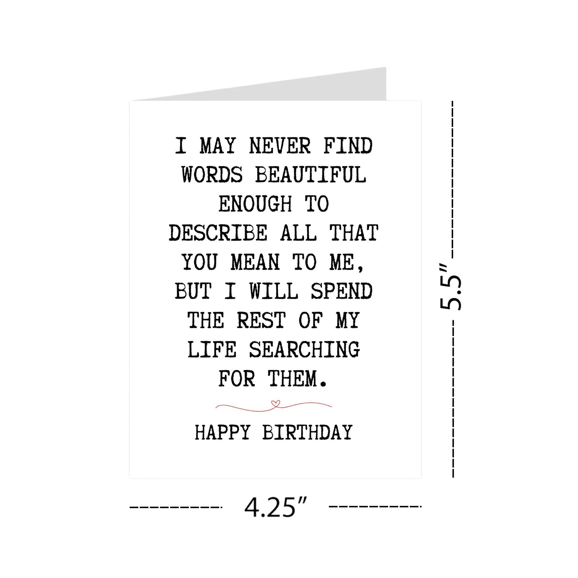 Romantic Birthday Card for Girlfriend, Boyfriend, Wife, Husband – Heartfelt Love Greeting Handmade in USA