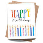 Happy Birthday Card with Blown Candles Illustration – Fun Birthday Greeting for Men, Women, Kids, Friends & Coworkers – Cool Handmade Card Gift USA