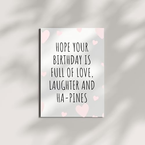 Romantic Ha-pines Greeting Card – Funny Anniversary or Valentine Card for Husband, Wife, Boyfriend, Girlfriend – Cute Love Card – Made in USA