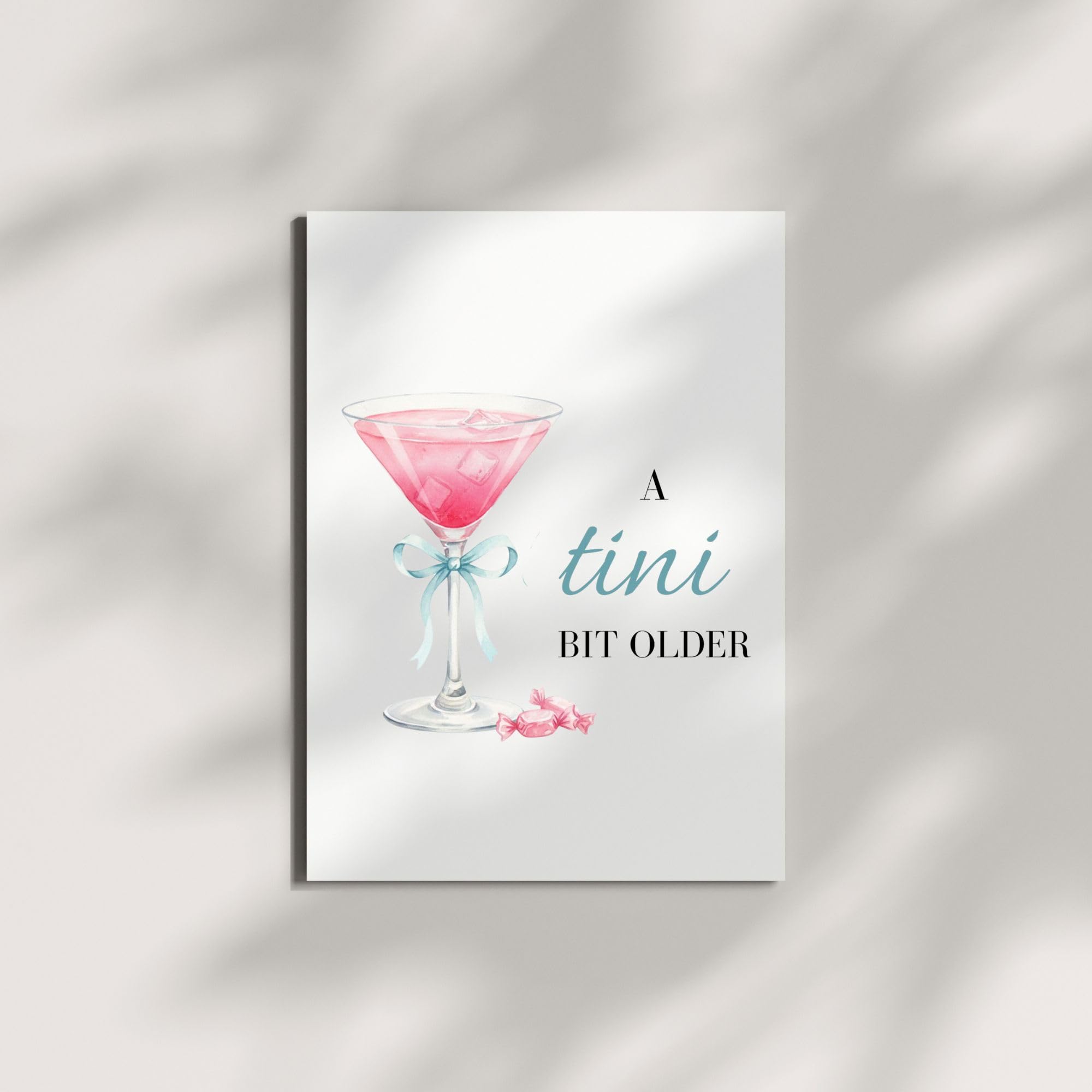 Espresso Martini Birthday Card Funny Coffee & Cocktail Greeting Card for Women Best Friend Sister Daughter Wife Girlfriend Handmade A Tini Bit Older Gift