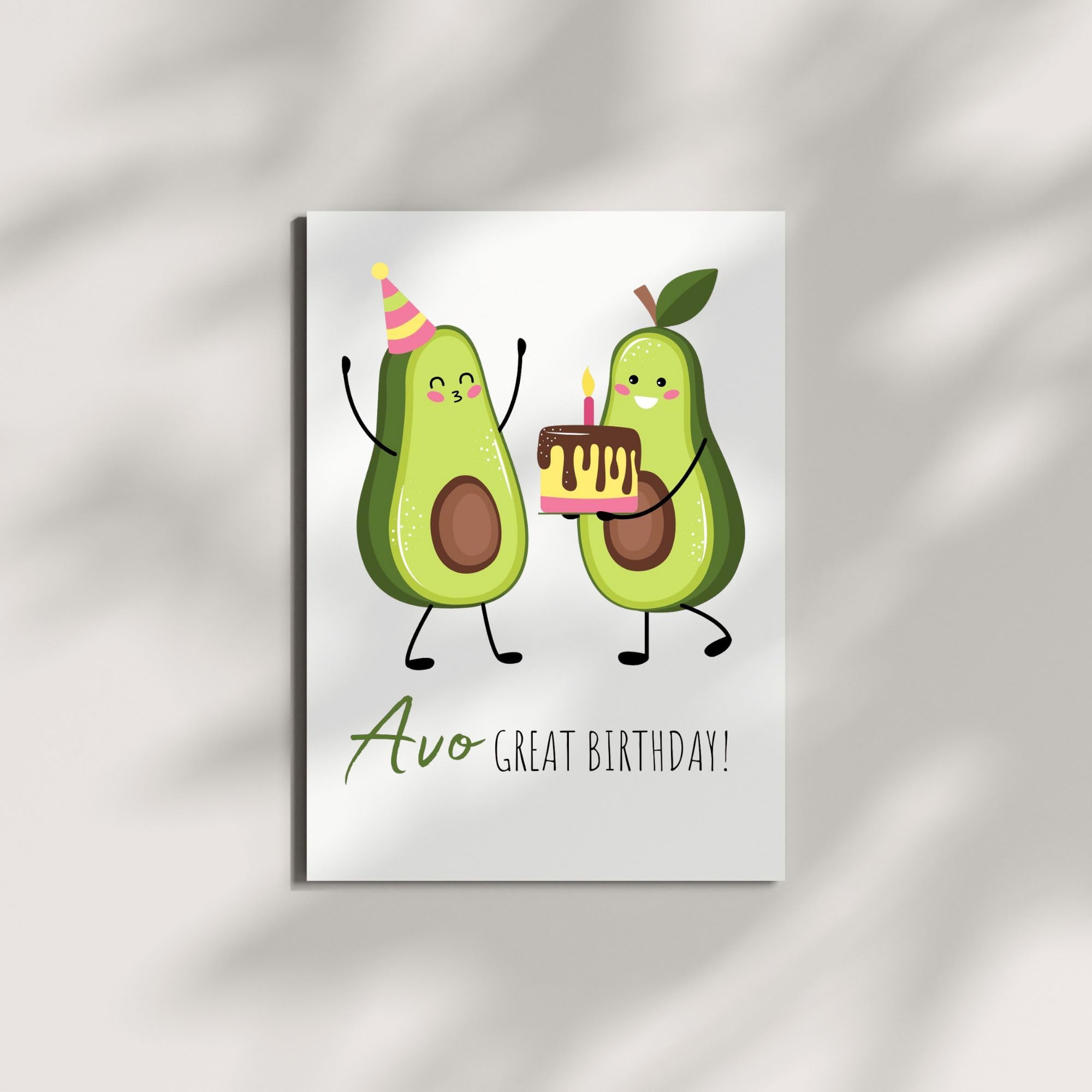 Funny Birthday Card Have an Avogreat Birthday Cute Avocado Greeting for Men, Women, Kids, Friends, Coworkers – Handmade in USA