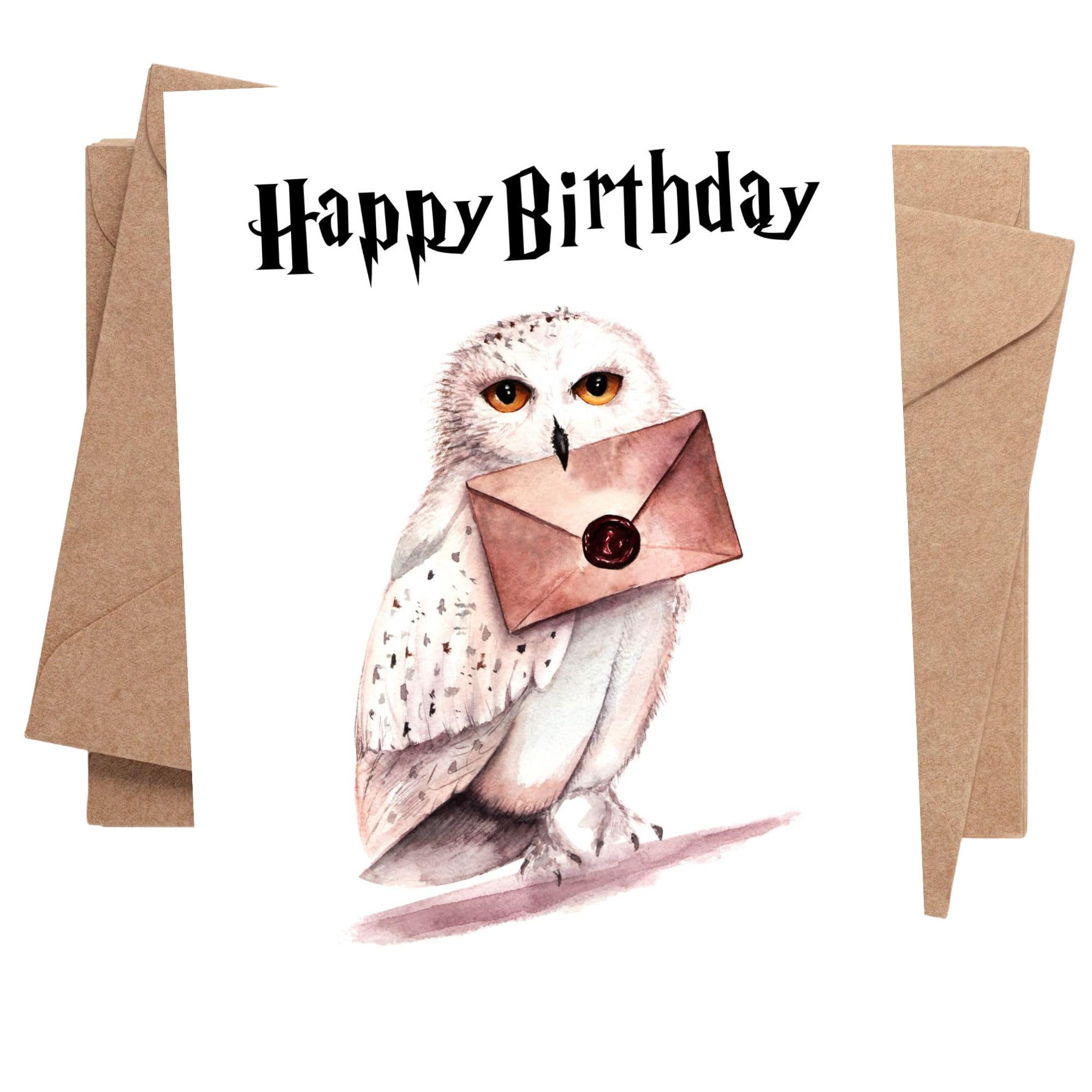 Hilarious Owl Birthday Greeting Card for Coworker, Family, or Friends – Cute Owl with Card and Envelope – "Happy Birthday" – Made in USA – Fun Greeting Card