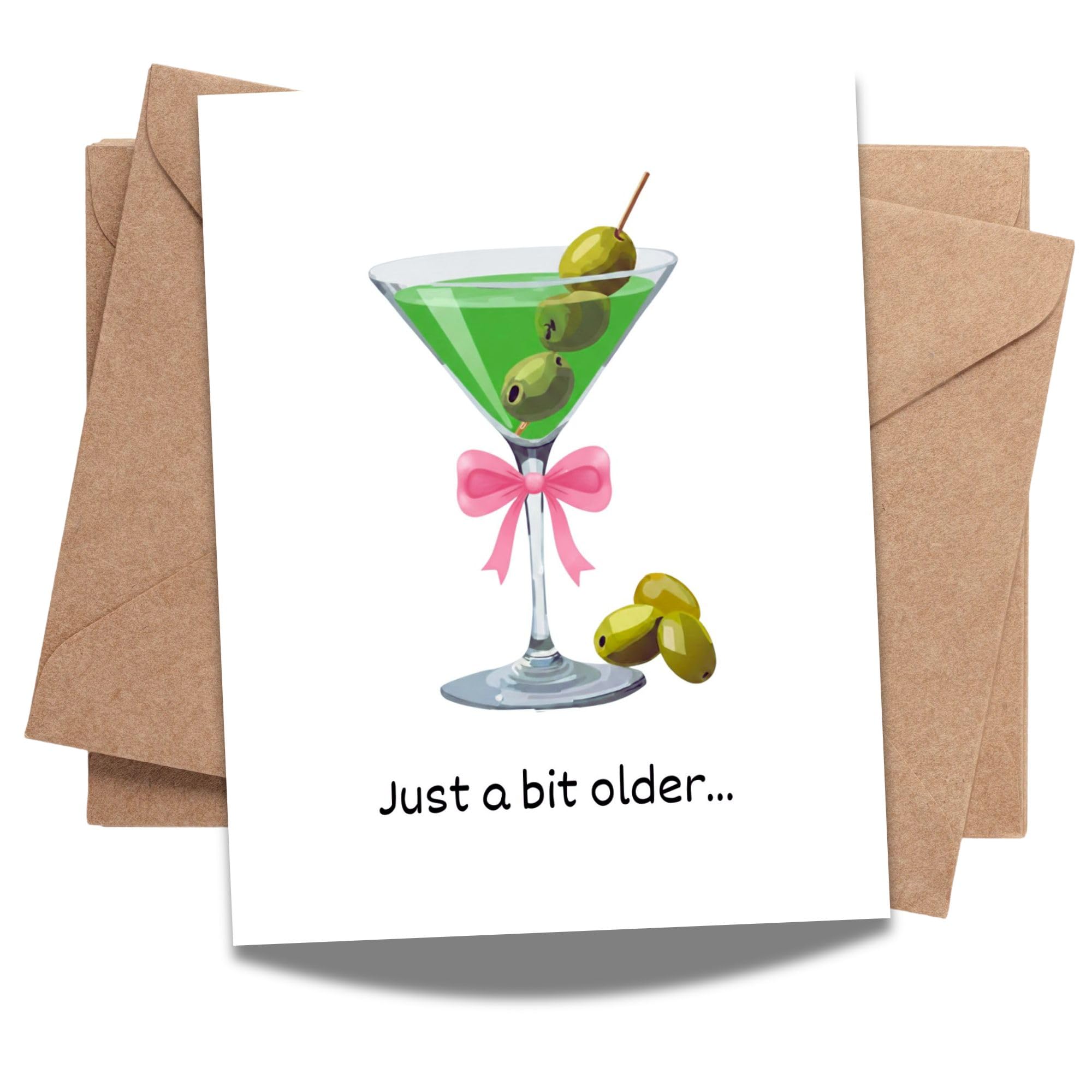 Espresso Martini Birthday Card Funny Coffee & Cocktail Greeting Card for Women Best Friend Sister Daughter Wife Girlfriend Handmade A Tini Bit Older Gift