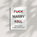 Funny Wedding Card for Couple – You Picked Marry and Made a Great Choice – Engagement or Marriage Congrats Card for Friends, Him or Her – Handmade in USA