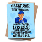 Funny Trump-Themed Father’s Day Card for Dad, Grandpa or Stepdad – Hilarious Joke Greeting from Son or Daughter – Patriotic Humor – Made in USA