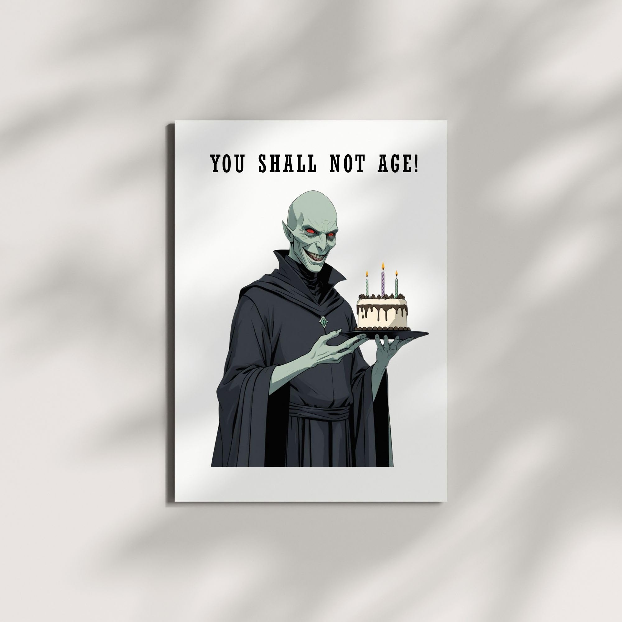 Magical Birthday Greeting Card for Men, Women, Kids & Harry Potter Lovers – Funny “You Shall Not Age!” – Wizard-Inspired Illustration – Made in USA