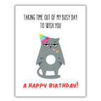 Funny Handmade Cat Birthday Gift – Cute & Rude Birthday Gift for Friends, Husband, Wife & Colleagues – Have a Purrfect Birthday Card